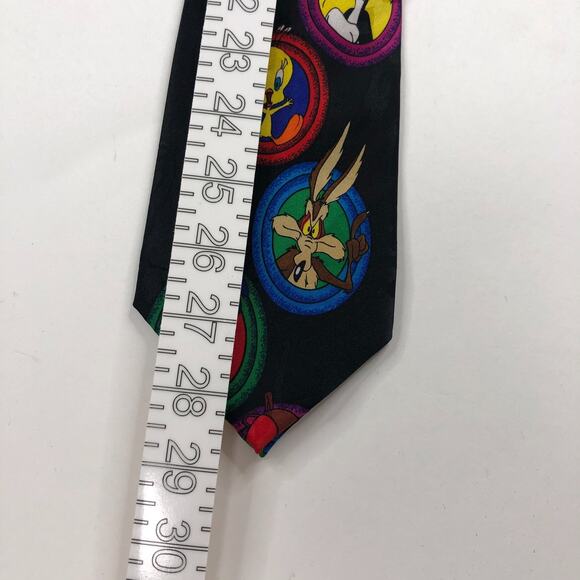 VINTAGE Looney Tunes Men Tie One Size Black 1997 MINT 4" /58-in - Picture 4 of 8